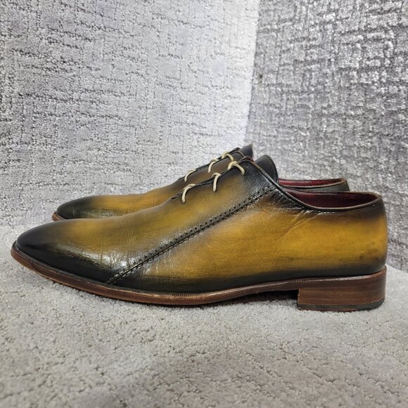 The Spoken Mogul Other - Bespoken Mogul Men's Size EU 45.5 Luxury Green Leather Oxford Dress Shoes 1973